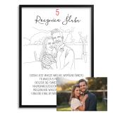 Wyjątkowy Prezent na 5 Rocznicę Ślubu - Portret ze Zdjęcia Line Art | Pamiątka na Drewnianą Rocznicę 82463-5 - miniaturka 1