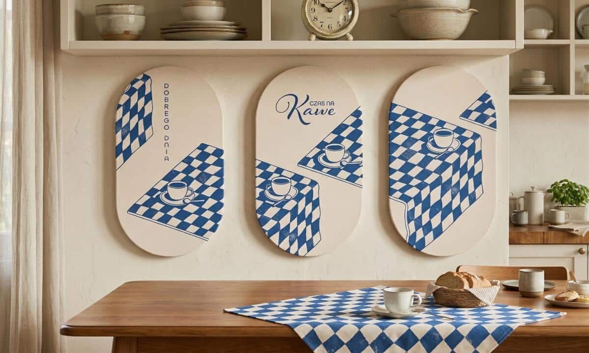 Ozdobny Tryptyk Kuchenny- Czas na Kawę | Dekoracja w stylu Retro do jadalni 51102 - zdjęcie 4