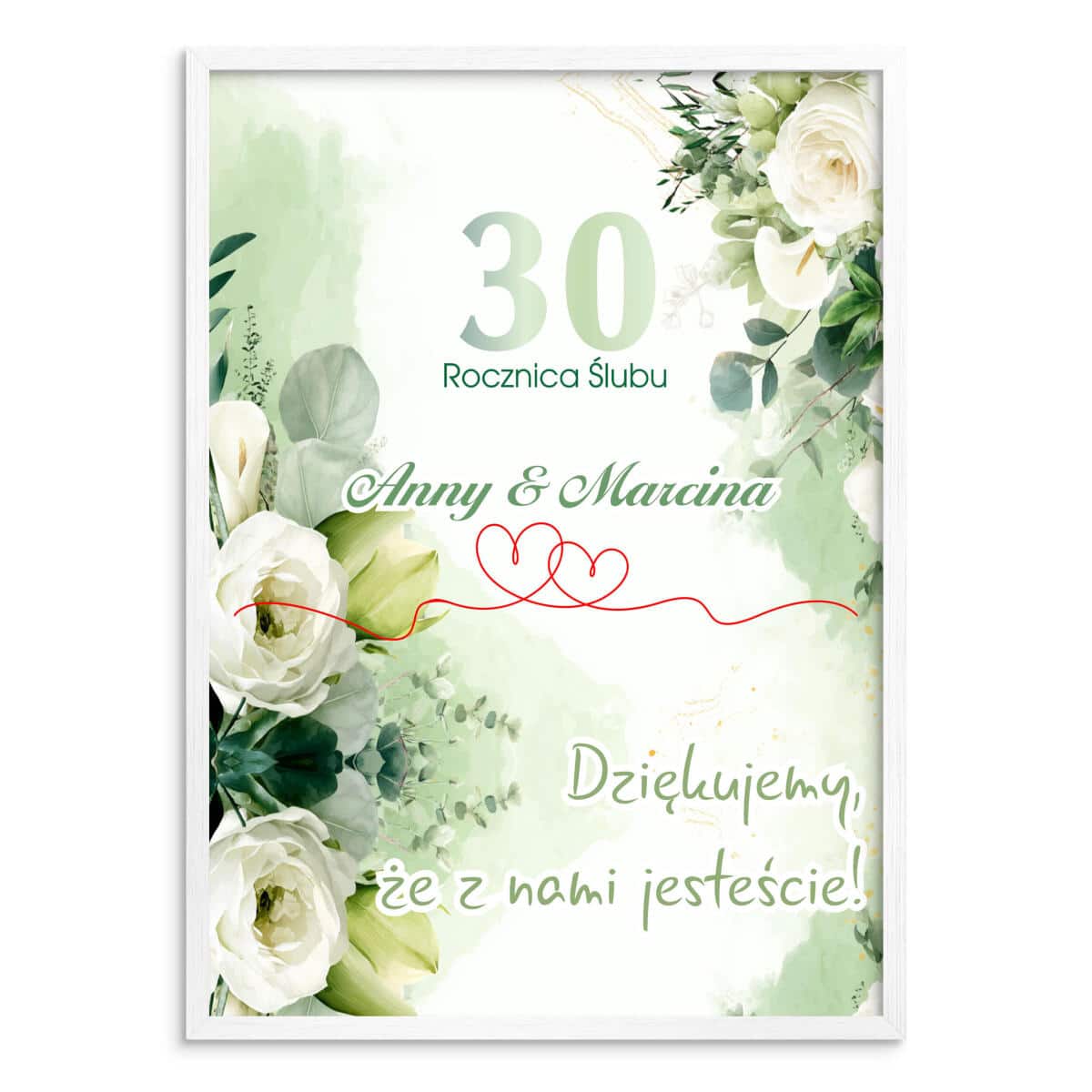 Plakat Powitalny, Tablica na Rocznicę Ślubu | Dekoracja na Jubileusz Małżeństwa 82390