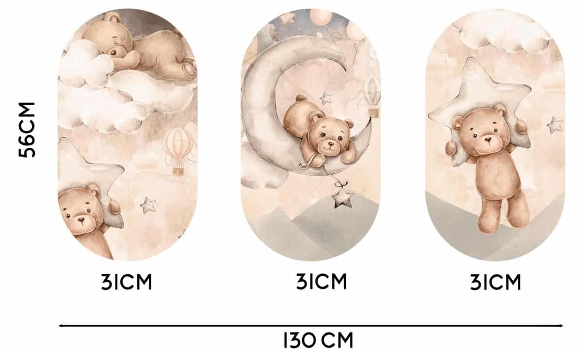 Bajkowe Obrazy do pokoju dziecięcego- Beżowe Misie 42216 - zdjęcie 3