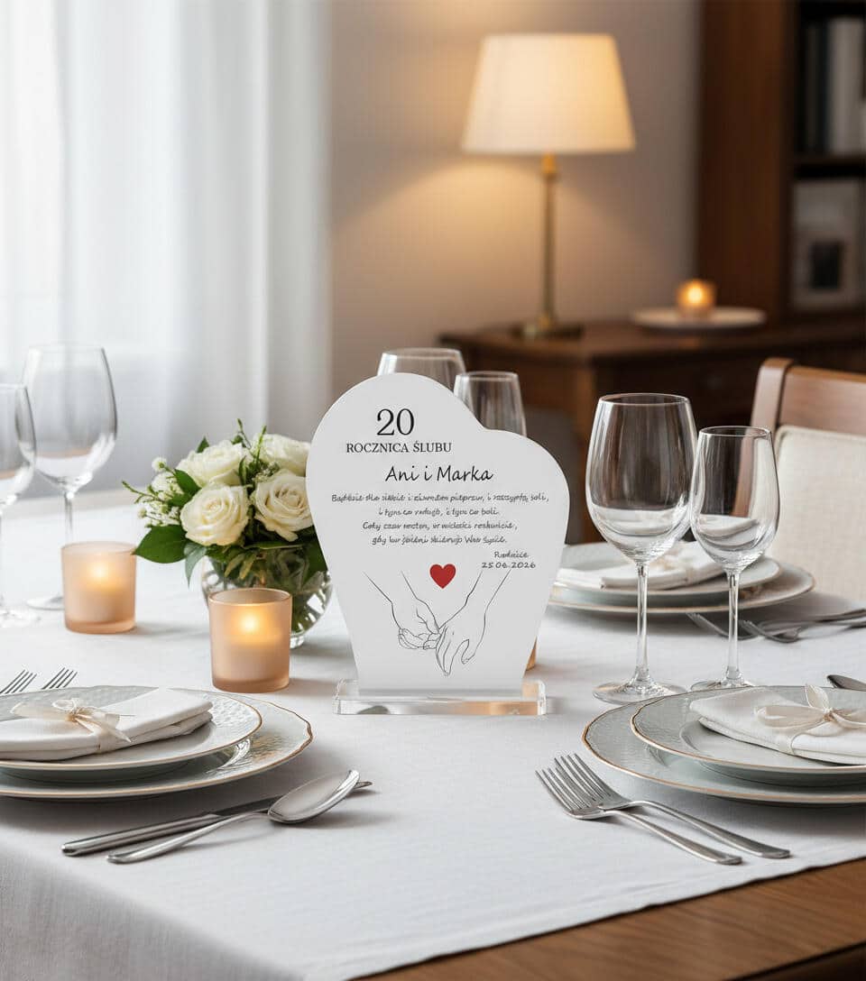 Personalizowany Prezent na rocznicę ślubu- Statuetka z dedykacją na Jubileusz małżeństwa 82383 - zdjęcie 2