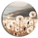 Okrągły Obraz Natura – Dmuchawce na Łące | Minimalistyczna Dekoracja do Salonu i Sypialni 82422 - miniaturka 1