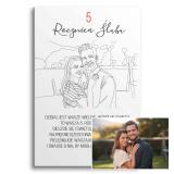 Prezent na 5 Rocznicę Ślubu- Portret ze zdjęcia, Obraz w stylu Line Art 82462-5 - miniaturka 1