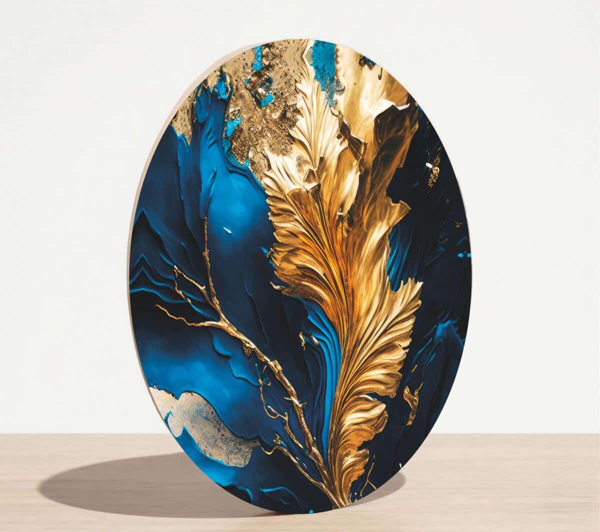 Luksusowy Obraz Okrągły w stylu Glamour- Abstrakcja Granat i złoto 82412 - zdjęcie 7