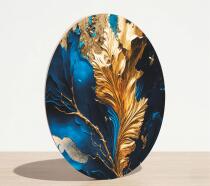 Luksusowy Obraz Okrągły w stylu Glamour- Abstrakcja Granat i złoto 82412 - miniaturka 7