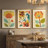 Kolorowe Plakaty Roślinne | Modna dekoracja do salonu w stylu Retro, Vintage 42249 - miniaturka 2