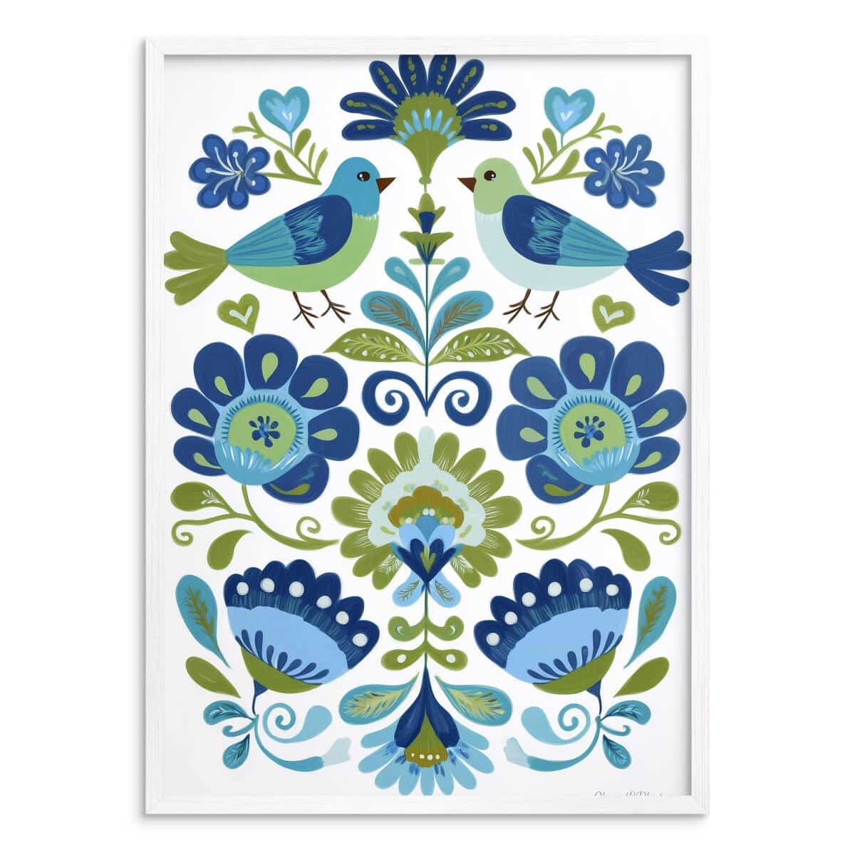 Plakat do kuchni, jadalni – Błękitny Folk Art | Grafika etno, Współczesna sztuka ludowa 82432 - zdjęcie 6