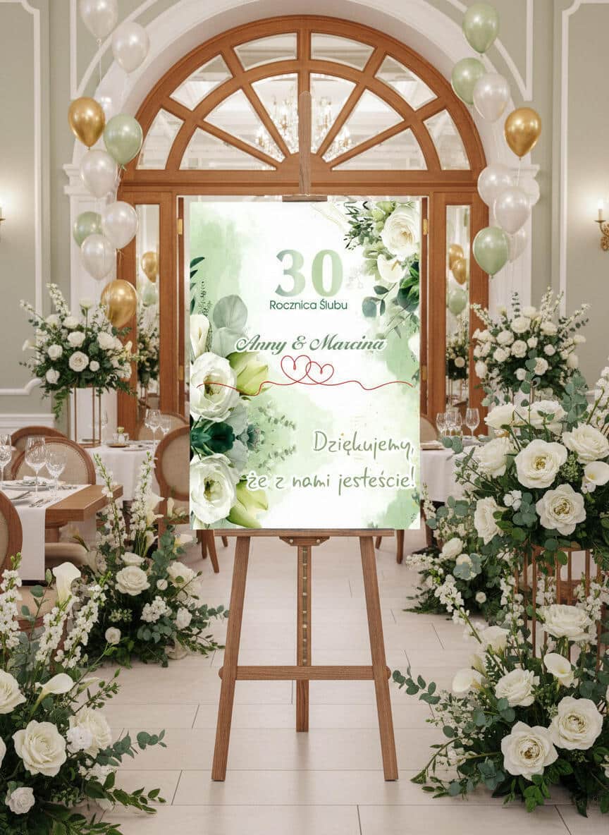 Plakat Powitalny, Tablica na Rocznicę Ślubu | Dekoracja na Jubileusz Małżeństwa 82390 - zdjęcie 3