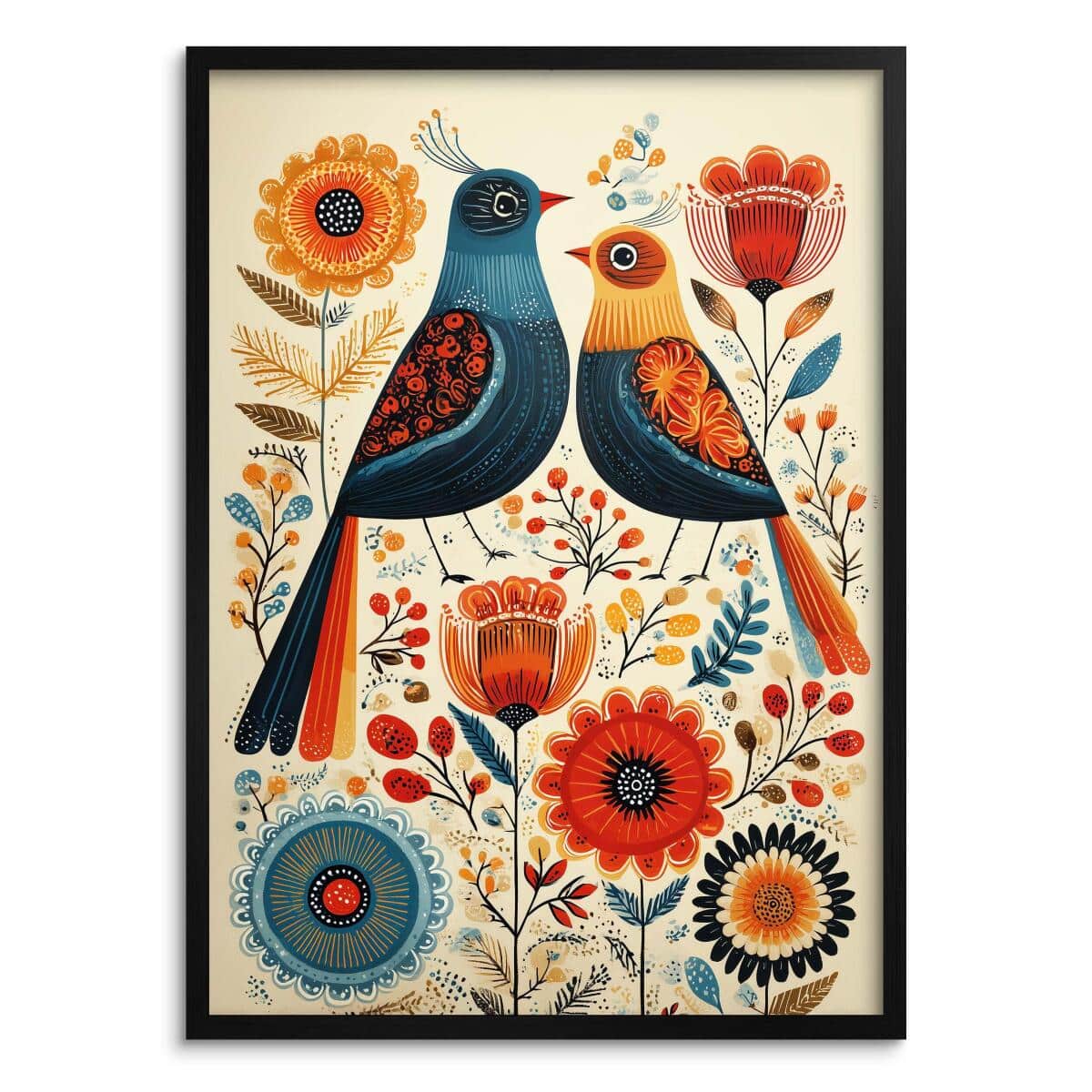 Nowoczesny Obraz z motywem ptaków – Folk Art | Nowoczesny folklor i etno design 82434