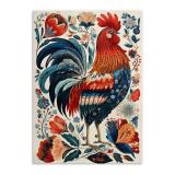 Kolorowy Plakat Folklor - Kogut i kwiaty | Sielska dekoracja, Obraz w stylu wiejskim / cottage 82427 - miniaturka 7