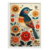 Plakat Ludowy- Kolorowy Ptak i Słoneczniki | Wiejski Styl, Cottage Core 82433 - miniaturka 6