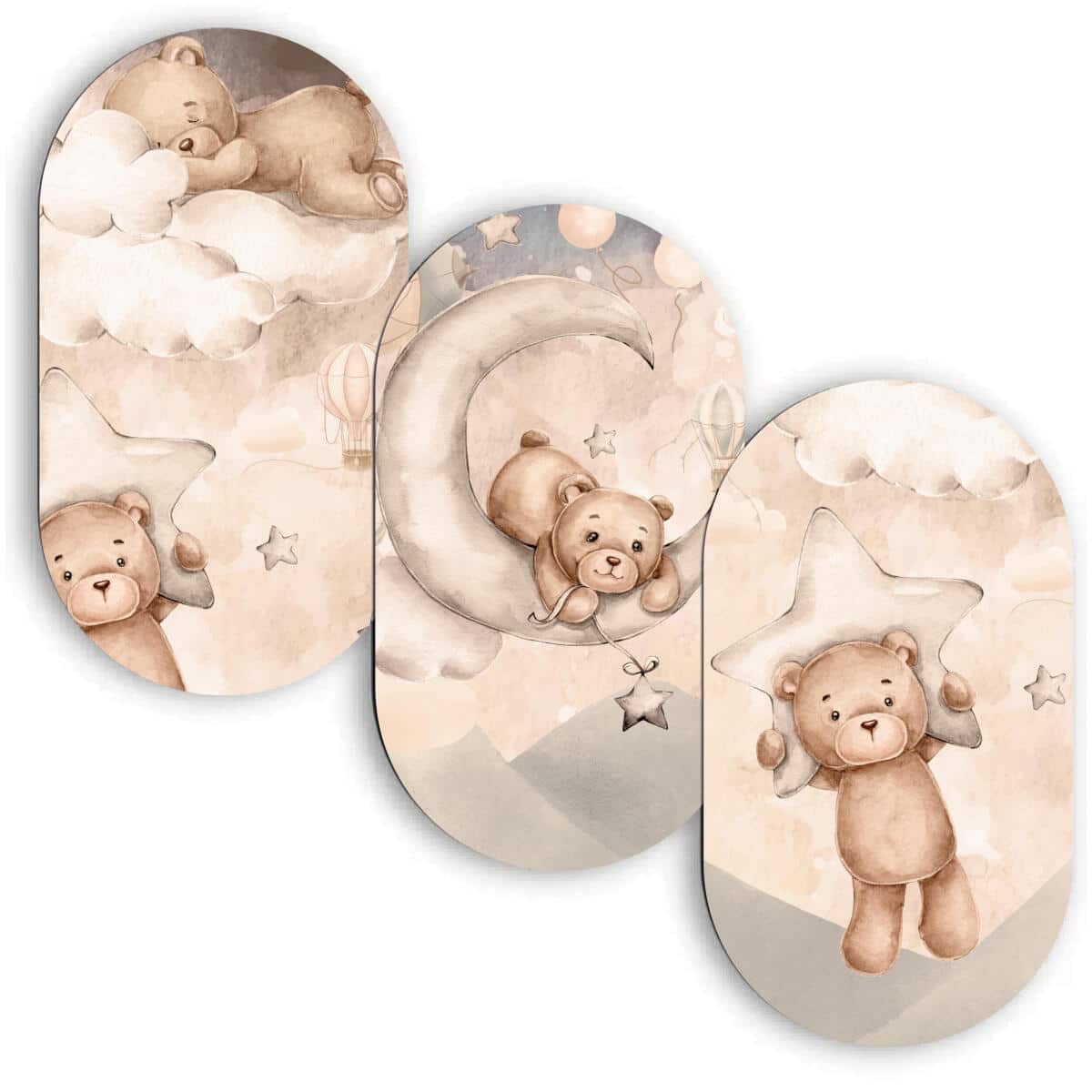 Bajkowe Obrazy do pokoju dziecięcego- Beżowe Misie 42216