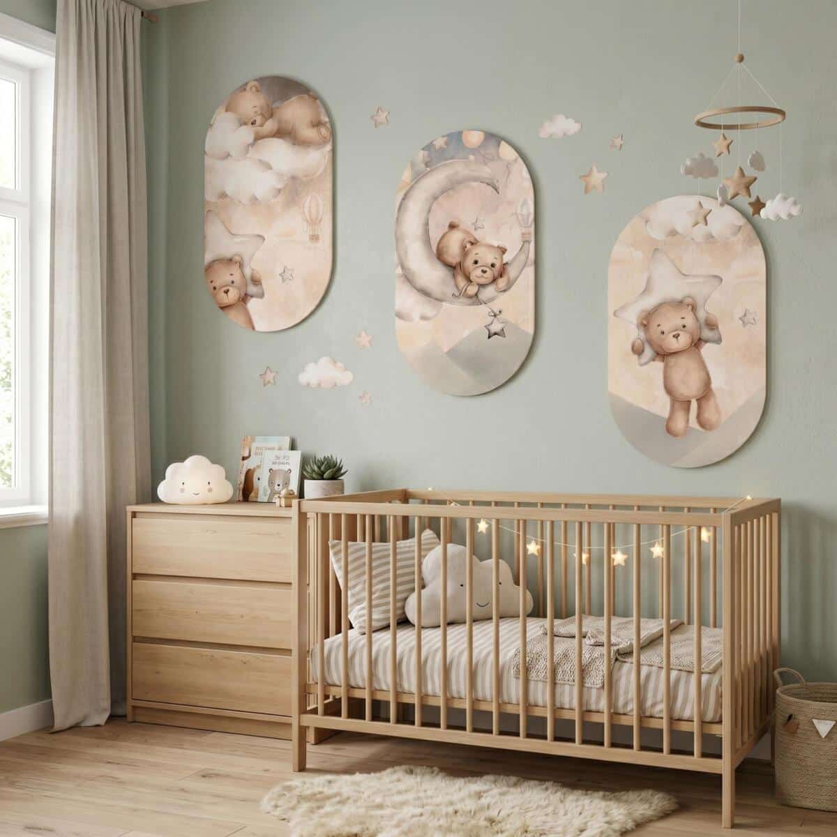 Bajkowe Obrazy do pokoju dziecięcego- Beżowe Misie 42216 - zdjęcie 5