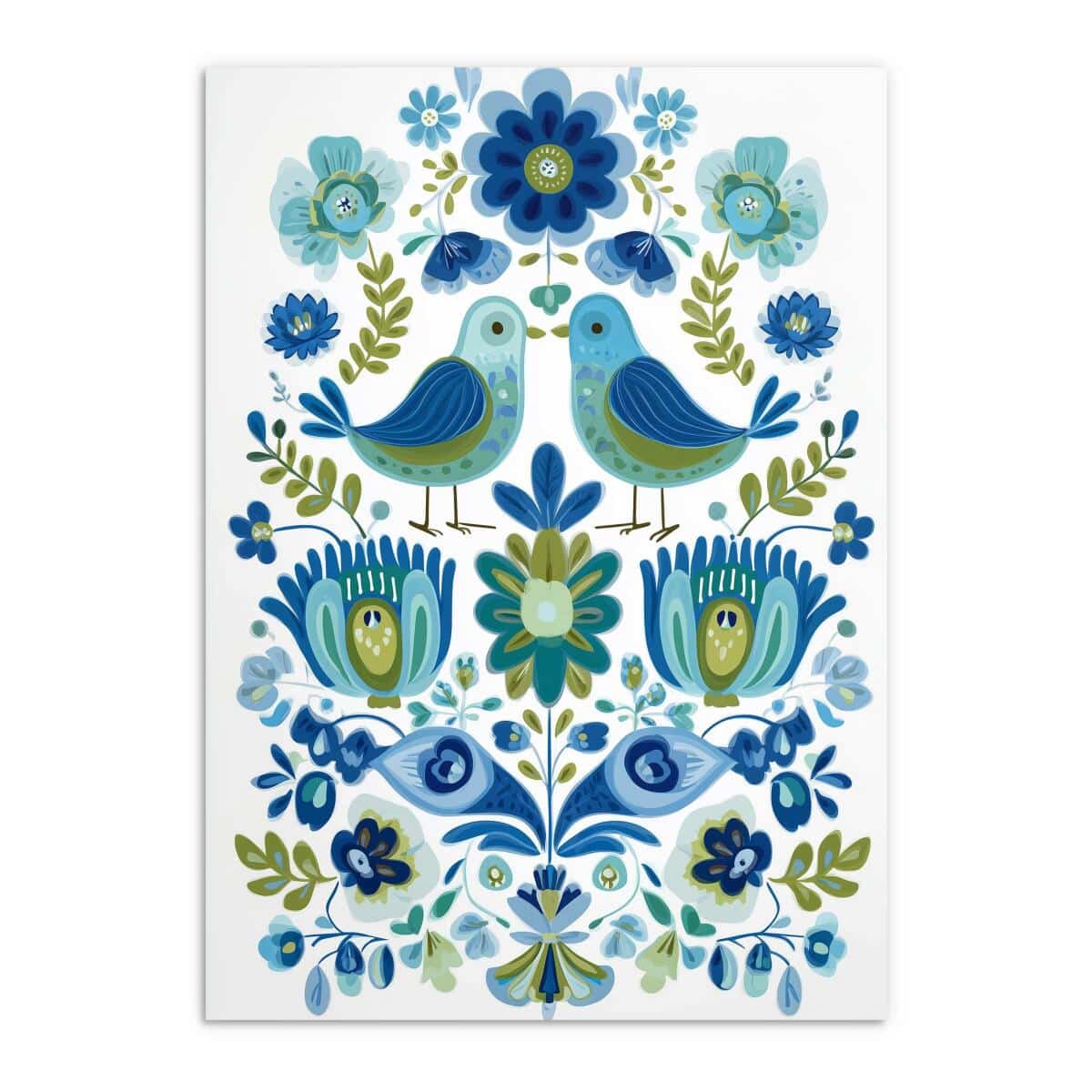 Obraz na ścianę Folklor, Plakat Ludowy- Sielski klimat, ptaki i kwiaty 82430 - zdjęcie 7