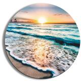 Obraz Koło na ścianę- Morze, Plaża, Zachód Słońca | Nadmorski Krajobraz 82417 - miniaturka 1