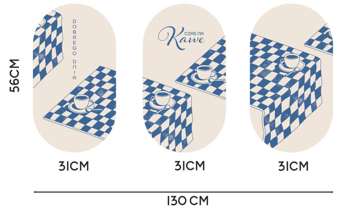 Ozdobny Tryptyk Kuchenny- Czas na Kawę | Dekoracja w stylu Retro do jadalni 51102 - zdjęcie 6