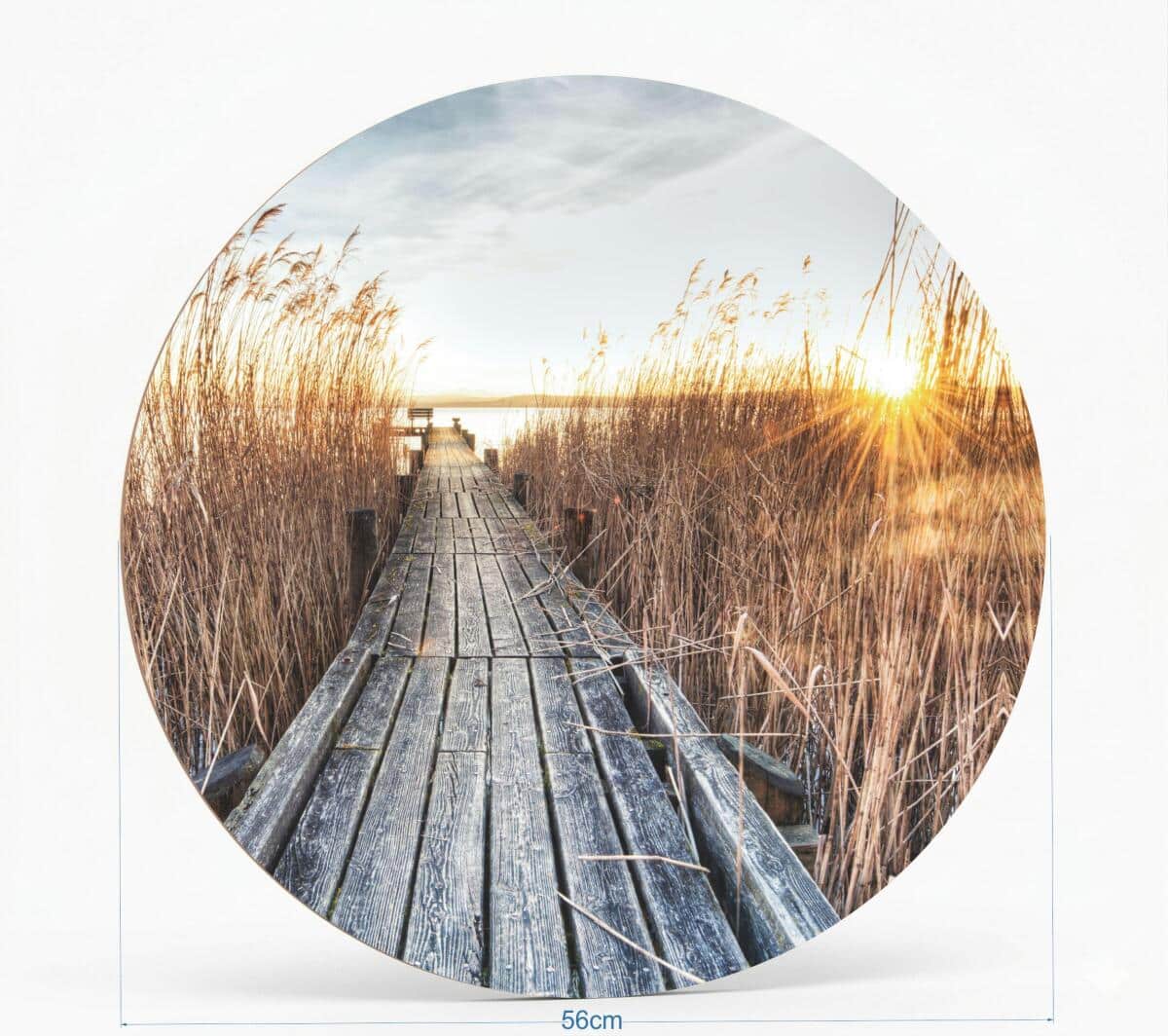 Okrągły obraz na ścianę – Jezioro i drewniany pomost o zachodzie słońca 82418 - zdjęcie 2
