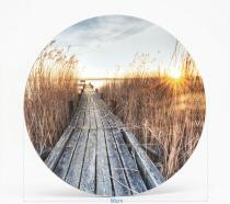 Okrągły obraz na ścianę – Jezioro i drewniany pomost o zachodzie słońca 82418 - miniaturka 2