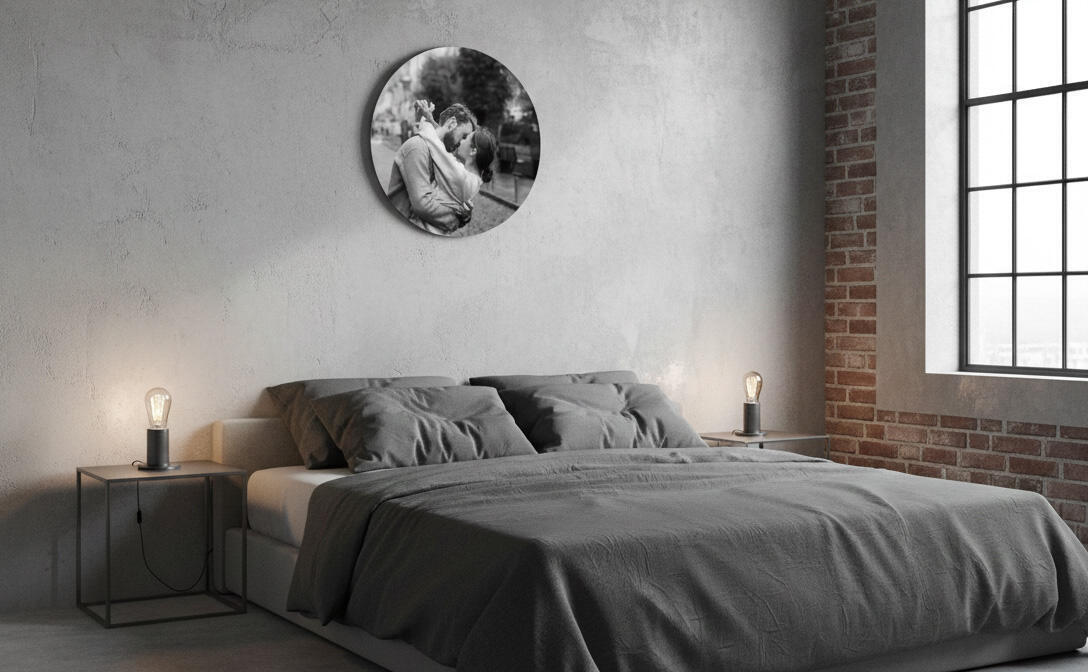 Okrągły Obraz ze Zdjęcia – Personalizowany Czarno-Biały Obraz HDF z Własnej Fotografii 82380 - zdjęcie 3