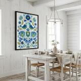 Obraz na ścianę Folklor, Plakat Ludowy- Sielski klimat, ptaki i kwiaty 82430 - miniaturka 2