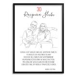 Pamiątka na 30 Lat Małżeństwa- Rysunek ze zdęcia | Prezent na Perłową Rocznicę 82463-30 - miniaturka 2