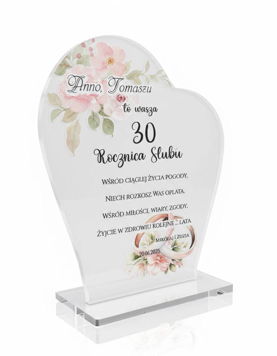 Prezent na rocznicę ślubu- Personalizowana Statuetka z życzeniami 82382