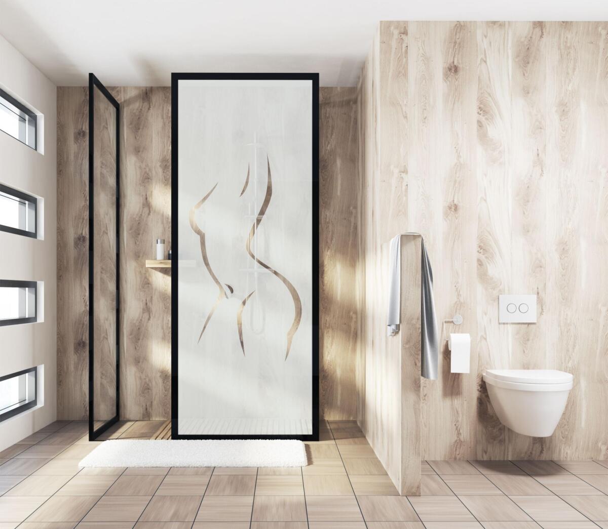 Naklejka na drzwi prysznicowe naklejka na szybę prysznicową z folii mrożonej 63713