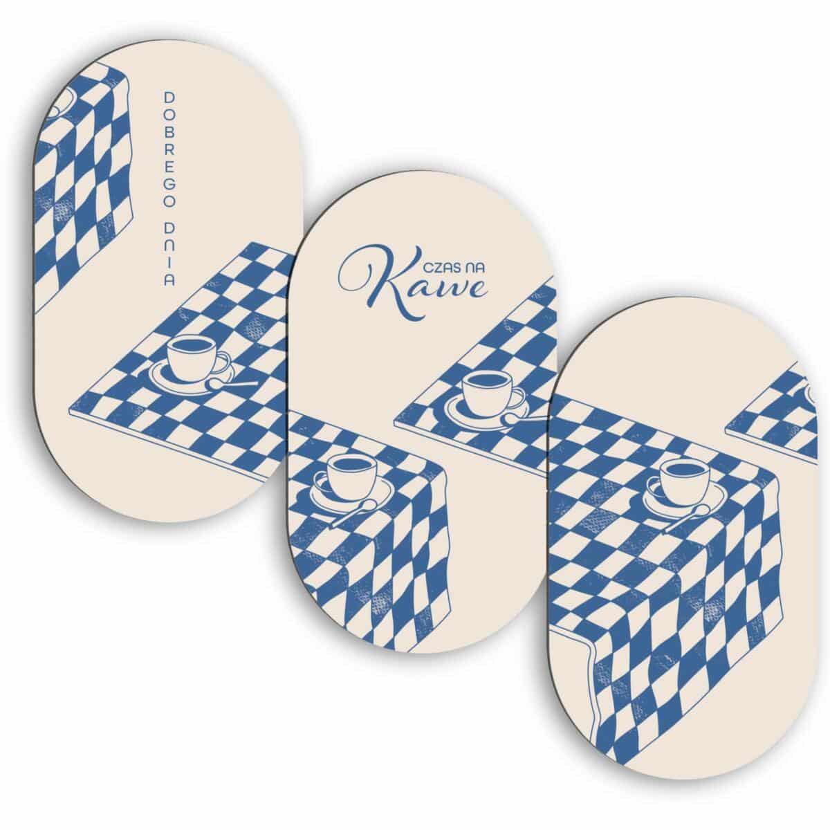 Ozdobny Tryptyk Kuchenny- Czas na Kawę | Dekoracja w stylu Retro do jadalni 51102