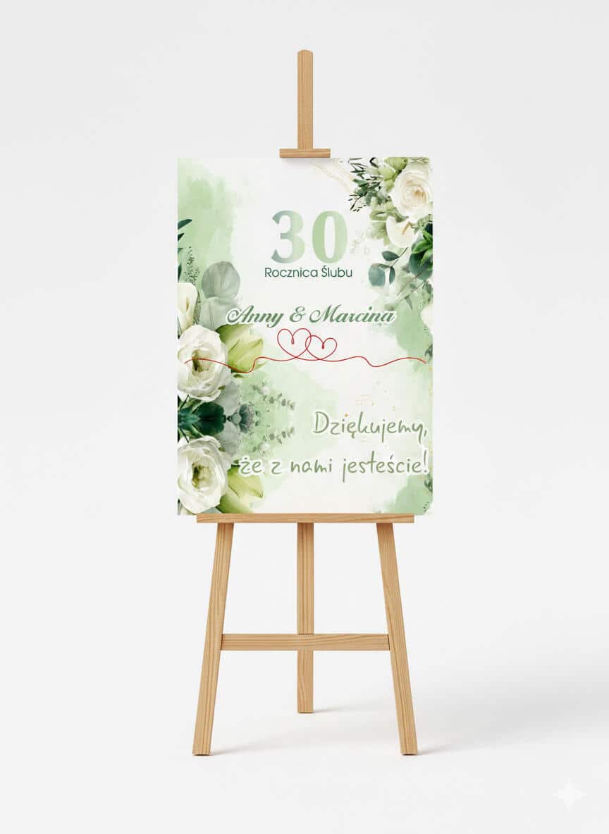 Plakat Powitalny, Tablica na Rocznicę Ślubu | Dekoracja na Jubileusz Małżeństwa 82390 - zdjęcie 2