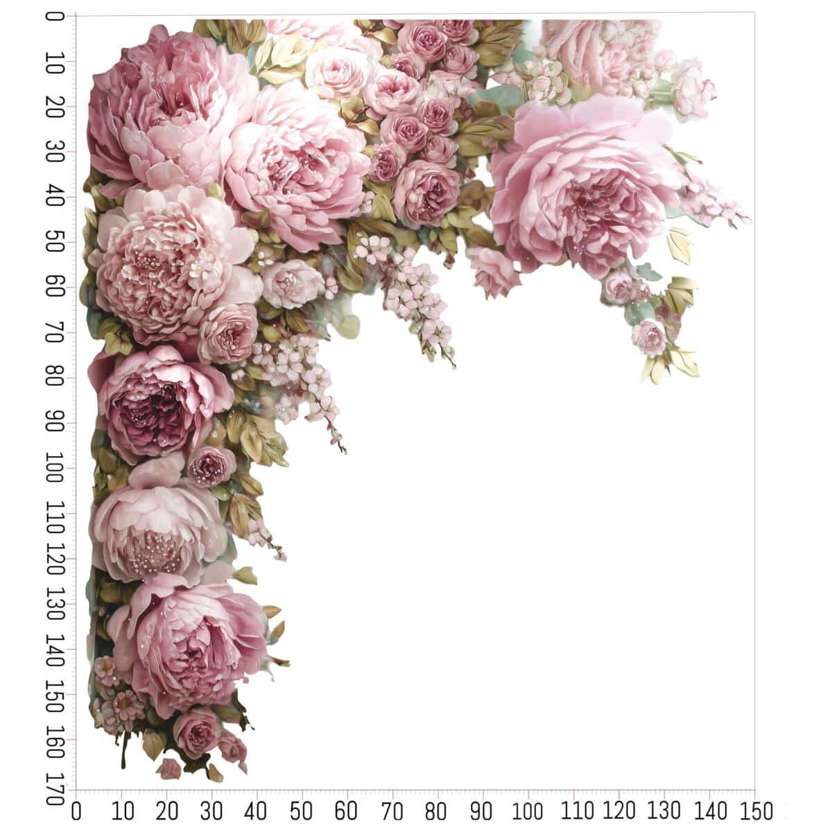 Elegancka Naklejka ścienna - Różowe Piwonie | Romantyczna Dekoracja do sypialni- girlanda T82466 - zdjęcie 2