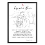 Wyjątkowy Prezent na 5 Rocznicę Ślubu - Portret ze Zdjęcia Line Art | Pamiątka na Drewnianą Rocznicę 82463-5 - miniaturka 2