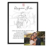 Portret Pary Line Art z Dedykacją- Pomysł na Prezent na Cynową Rocznicę 82463-10 - miniaturka 1