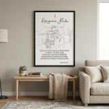 Prezent na 1 Rocznicę Ślubu | Plakat ze zdjęcia w stylu Line Art  82463-1 - miniaturka 3