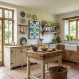 Plakat do kuchni, jadalni – Błękitny Folk Art | Grafika etno, Współczesna sztuka ludowa 82432 - miniaturka 2