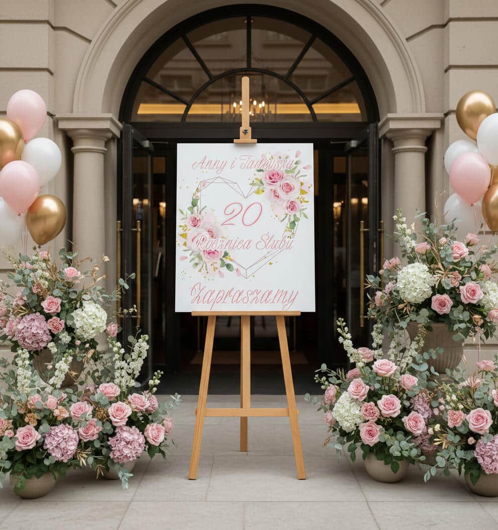 Tablica Powitalna na Rocznicę Ślubu | Plakat na przywitanie gości 82389 - zdjęcie 8