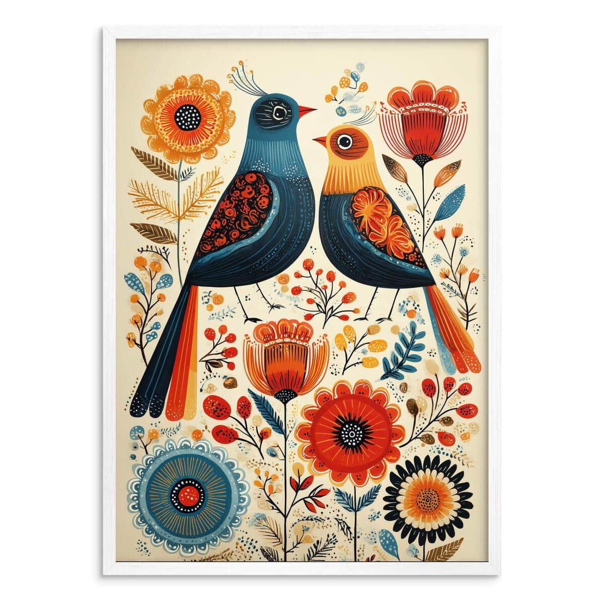 Nowoczesny Obraz z motywem ptaków – Folk Art | Nowoczesny folklor i etno design 82434 - zdjęcie 6