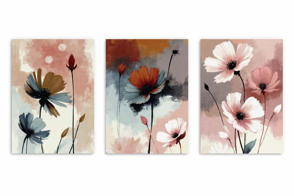 Pastelowe Plakaty Kwiaty Akwarela | Dekoracja ścienna do sypialni 42247 - zdjęcie 8
