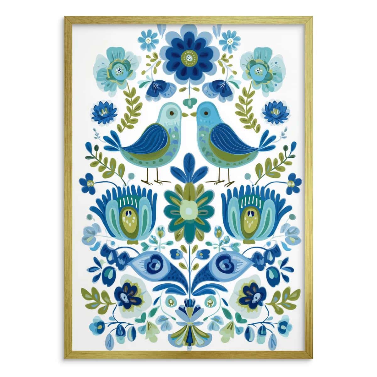 Obraz na ścianę Folklor, Plakat Ludowy- Sielski klimat, ptaki i kwiaty 82430 - zdjęcie 6