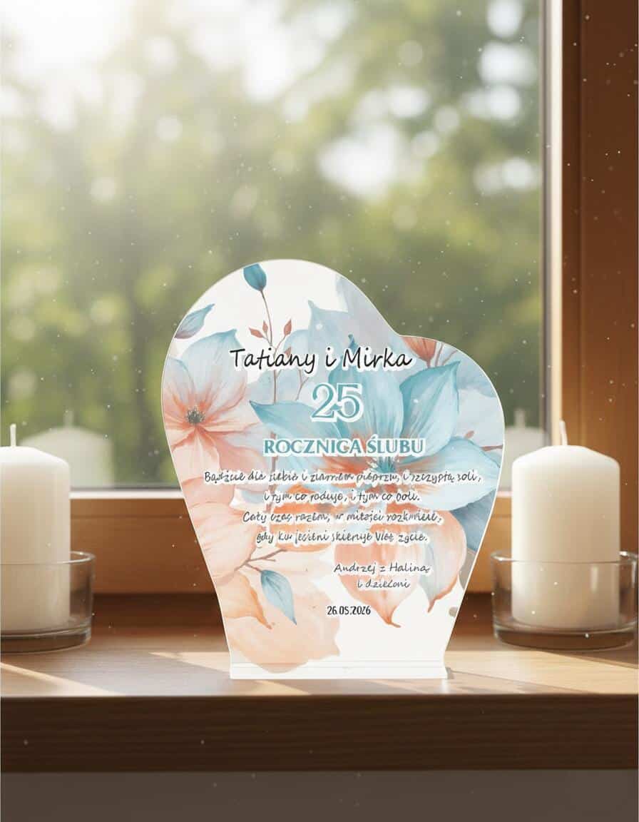 Prezent na rocznicę ślubu- Statuetka z życzeniami, imionami i datą 82384 - zdjęcie 4