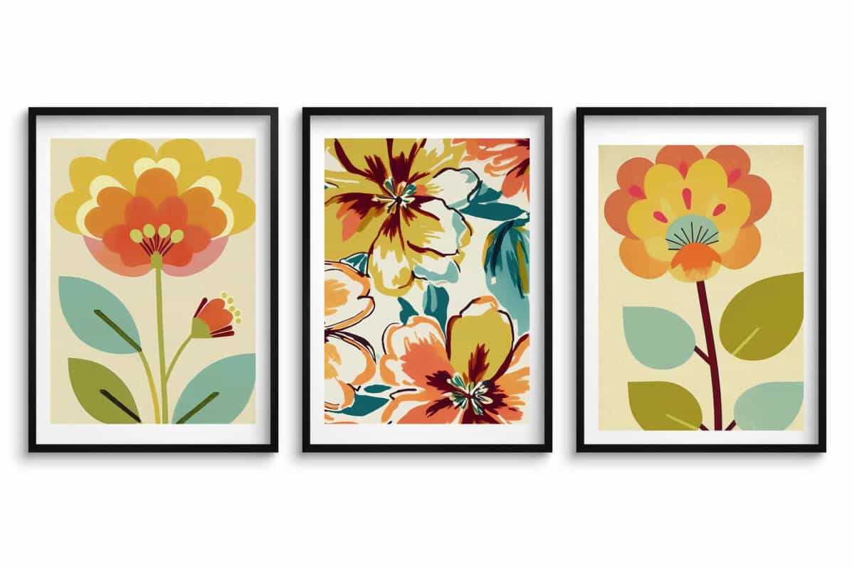 Kolorowe Plakaty Roślinne | Modna dekoracja do salonu w stylu Retro, Vintage 42249 - zdjęcie 11
