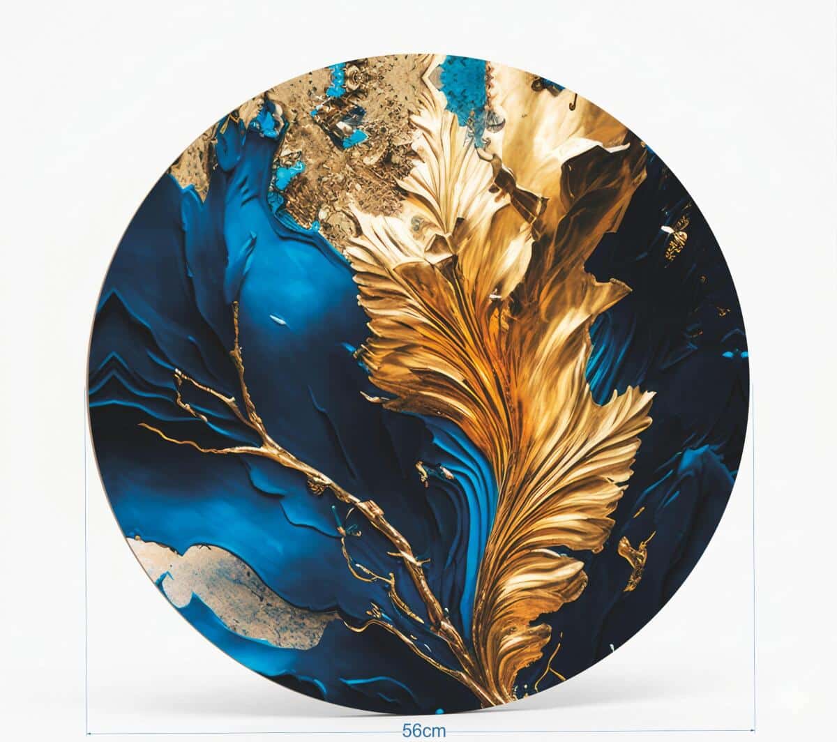 Luksusowy Obraz Okrągły w stylu Glamour- Abstrakcja Granat i złoto 82412 - zdjęcie 3