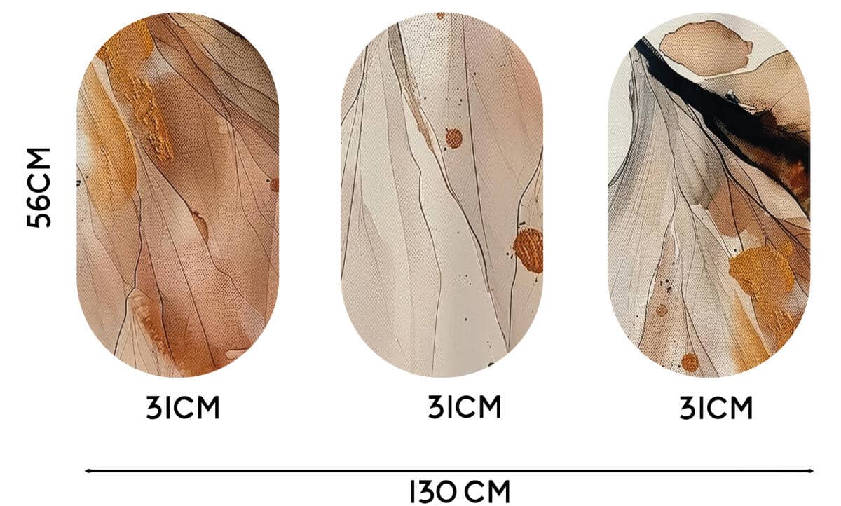 Eleganckie, Owalne Obrazy do Salonu | Beżowo- złota Abstrakcja Fluid Art 42241 - zdjęcie 2