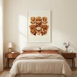 Plakat z efektem 3D- Geometryczne, brązowe kwiaty | Obraz etno design 51152 - miniaturka 4