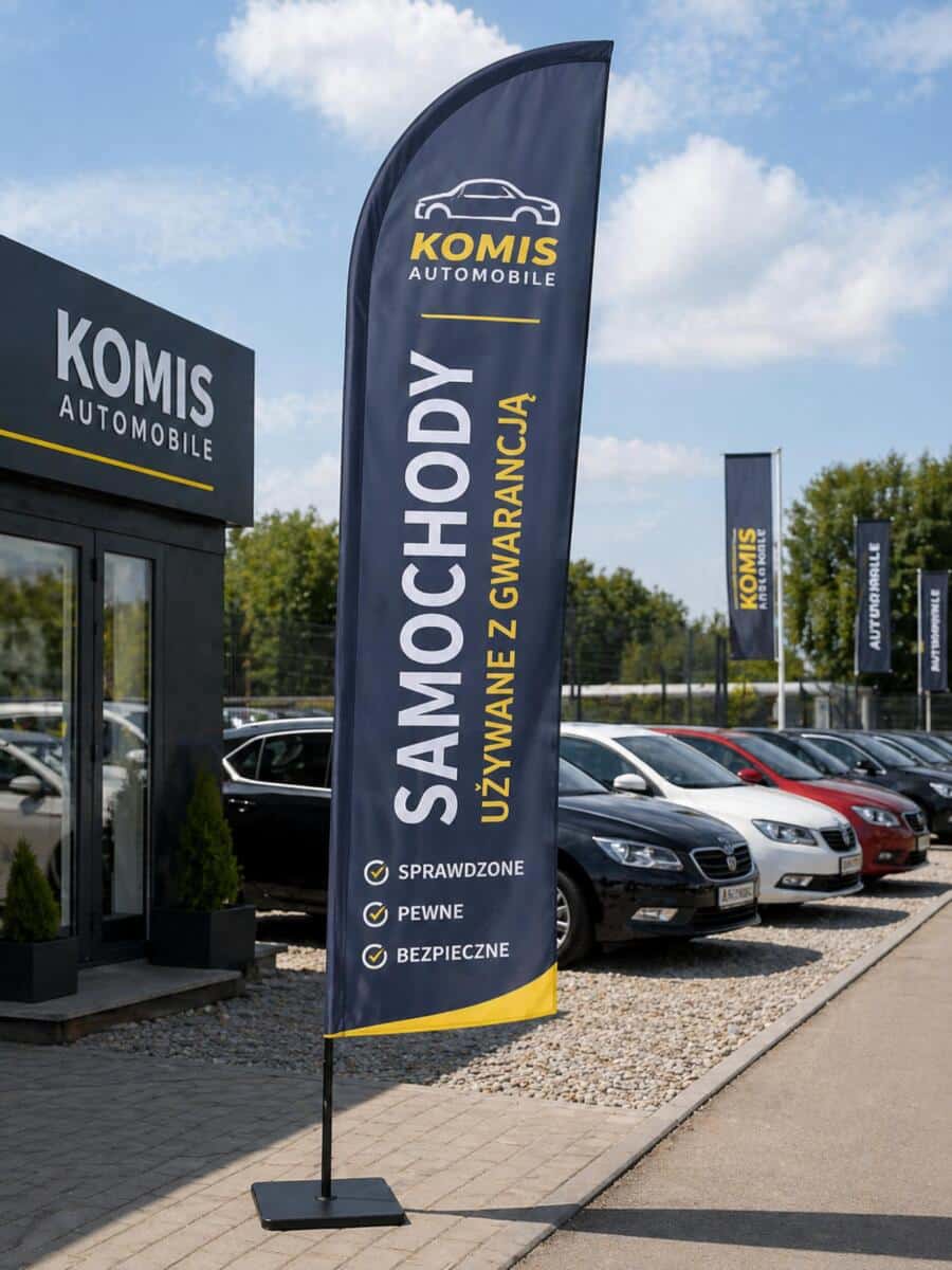 Flaga reklamowa WINDER 290 cm - MASZT Flagowy typu FLYING BANNER z własnym nadrukiem | Projekt GRATIS - zdjęcie 4