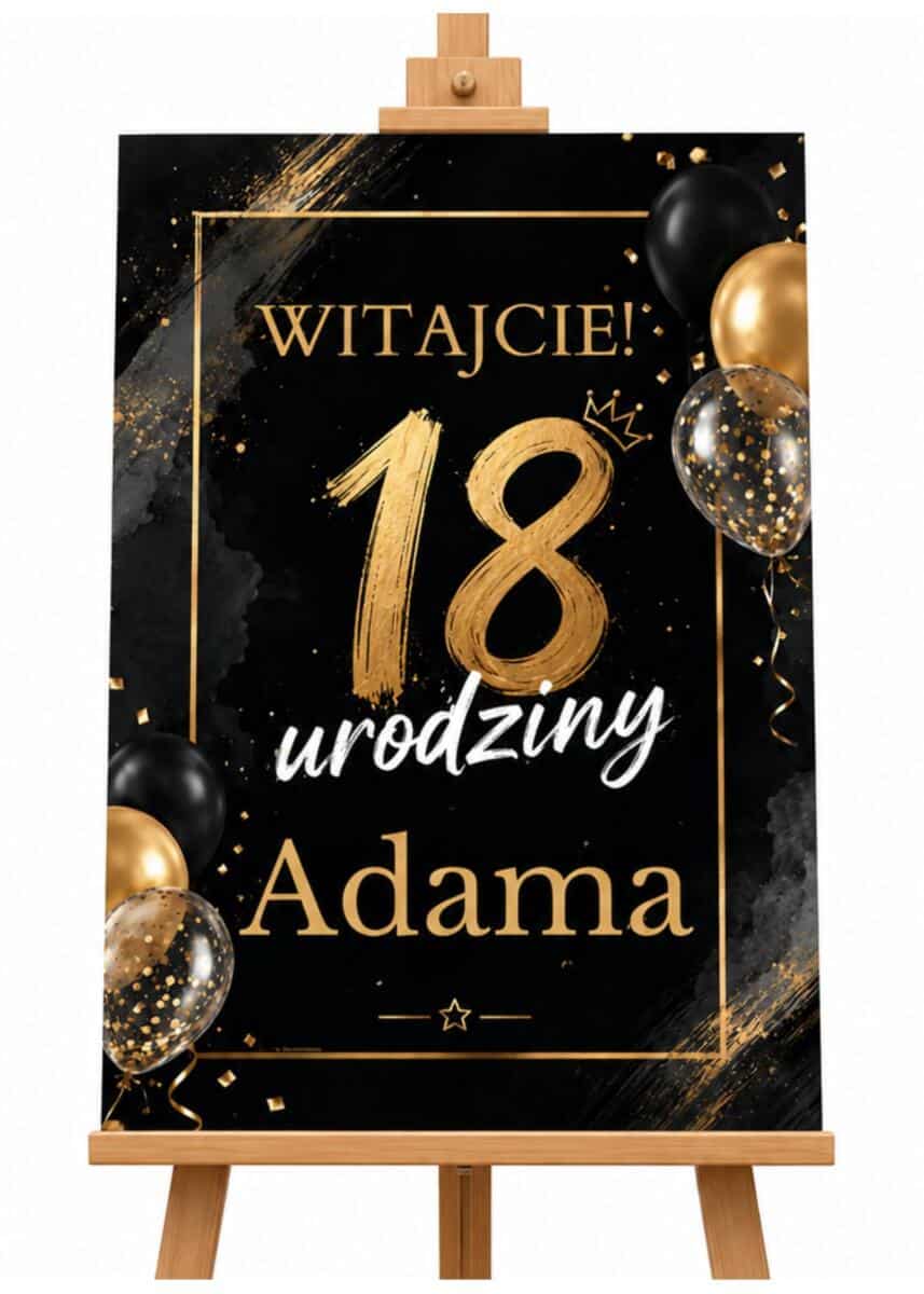 Plakat, Tablica Powitalna na 18 urodziny | Dekoracja na osiemnastkę 31003