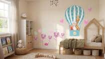 Naklejka ścienna dla dzieci - balony, zwierzątka 1413 - miniaturka 4