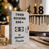 Pudełko na pieniądze- Prezent na 18 urodziny | Życzenia na osiemnastkę- Twoje Ostatnie 800+ 82428 - miniaturka 5
