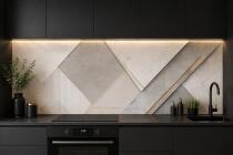 Panel nad blat kuchenny Glamour– Geometryczne wzory, marmur, złote akcenty 76033 - miniaturka 2