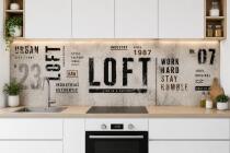 Szary Panel Kuchenny Loft | Płyta ochronna nad blat- Beton, styl urban, industrialny 76014 - miniaturka 1