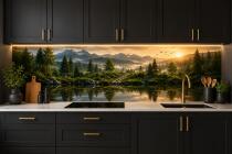 Panel nad blat kuchenny Natura – Jezioro, góry i leśny pejzaż 76026 - miniaturka 2
